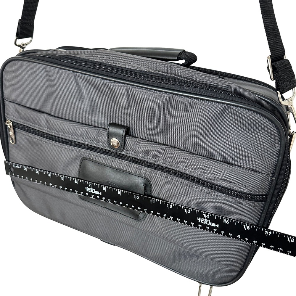 Samsonite Messenger Bag Charcoal Gray Professional Briefcase Travel Bag - Picture 6 of 11